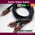 High performance Metal Shield 3.5mm to av rca stereo audio cable